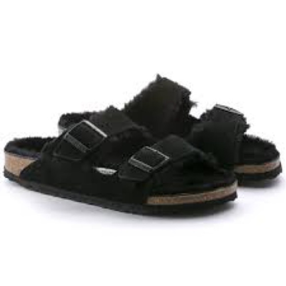 BIRKENSTOCK ARIZONA SHEARING SUEDE BLACK SIZE 37 6-6.5 new